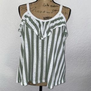 Tank Top Striped With Ruffles Old Navy